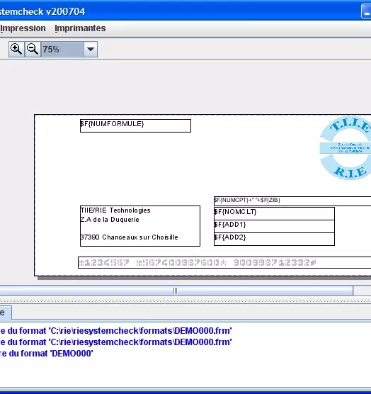 RIE System chèque version Standard (logiciel numérotation et personnalisation chèques, lettre chèque, remise de chèque)
